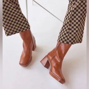 NWT UO Bella Boot Tan Retro